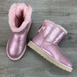 Rose Gold Ugg Arielle Sparkle UGG Shoes Ugg Mini Pink Bailey Bow